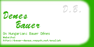 denes bauer business card